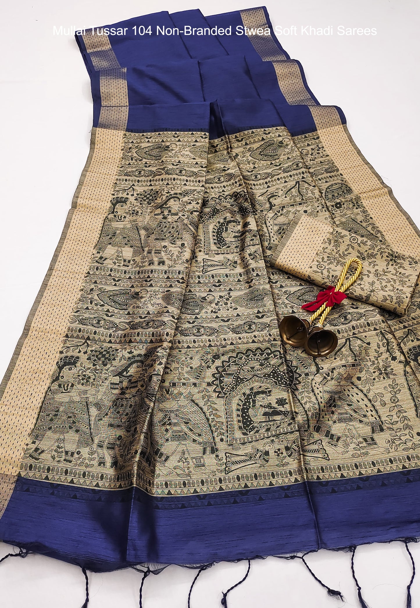 Mullai Tussar 104 Non-Branded Stwea Soft Khadi Sarees