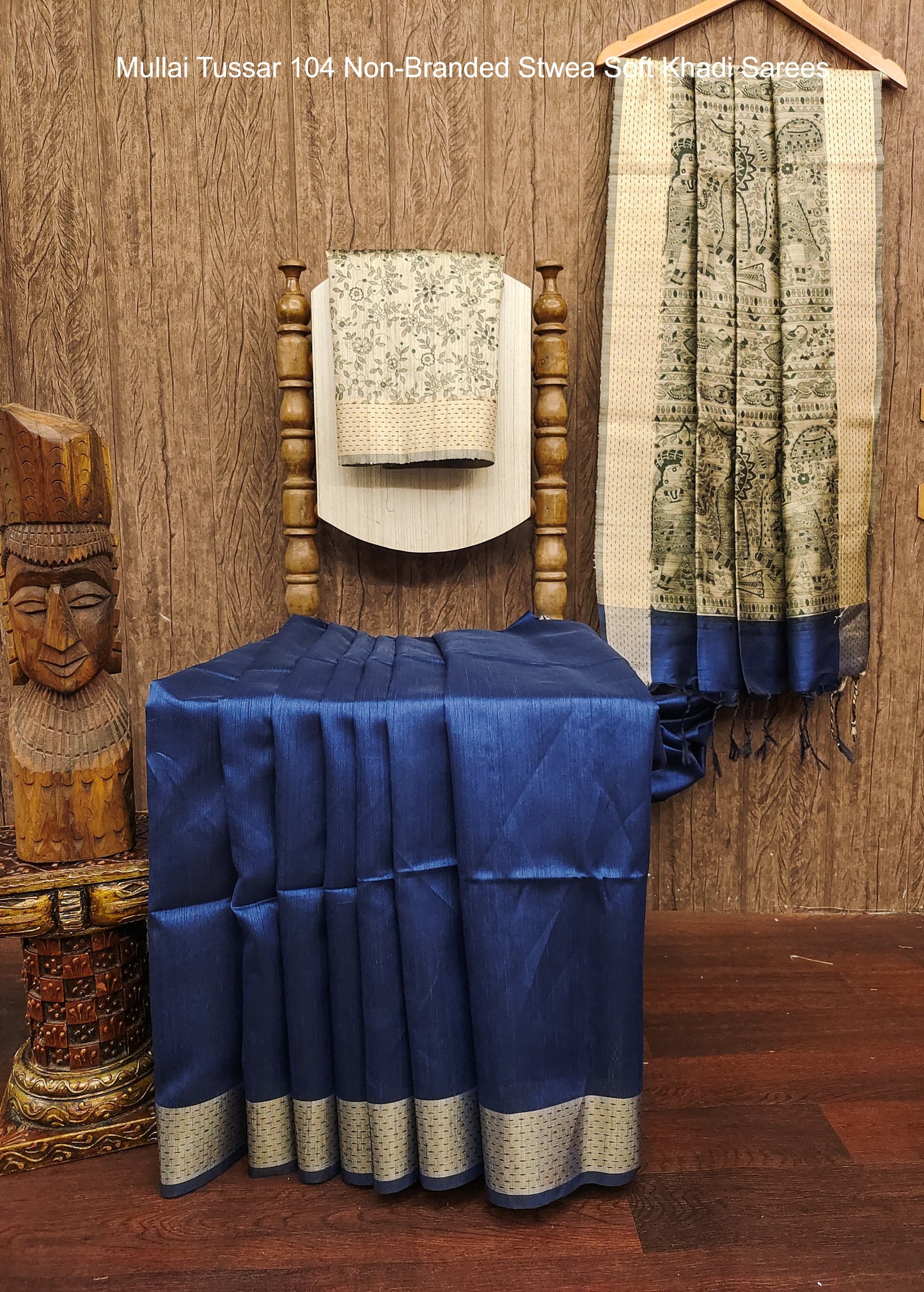 Mullai Tussar 104 Non-Branded Stwea Soft Khadi Sarees