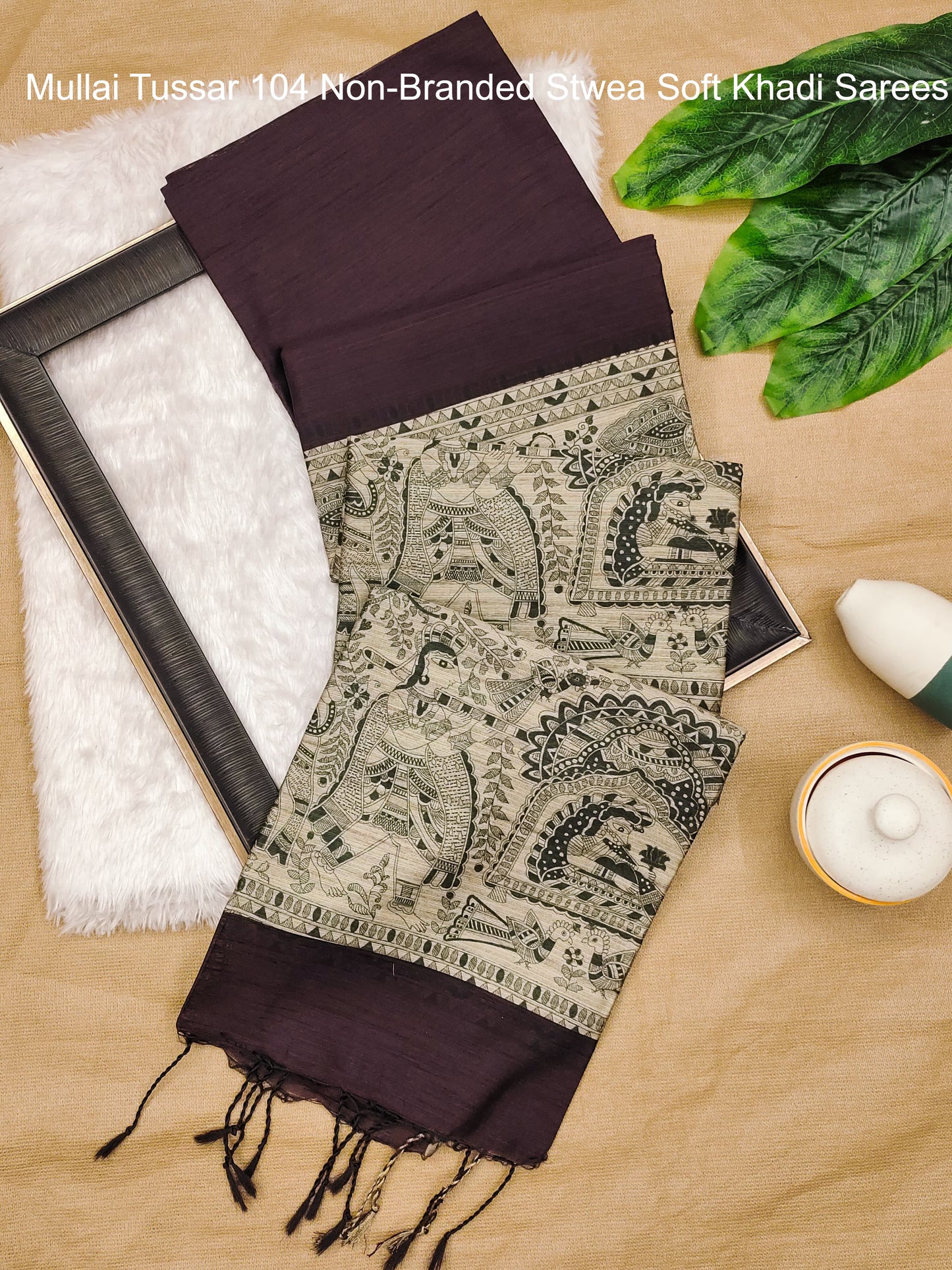 Mullai Tussar 104 Non-Branded Stwea Soft Khadi Sarees