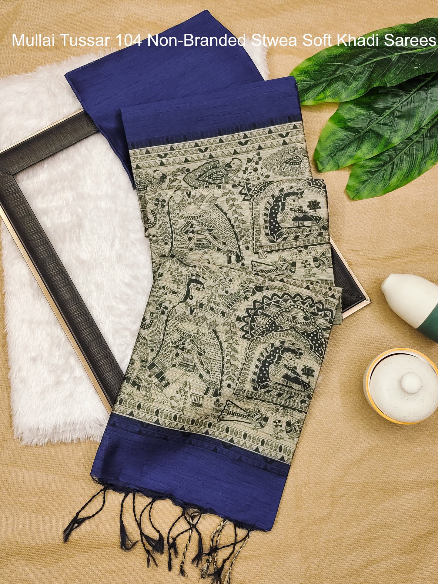 Mullai Tussar 104 Non-Branded Stwea Soft Khadi Sarees