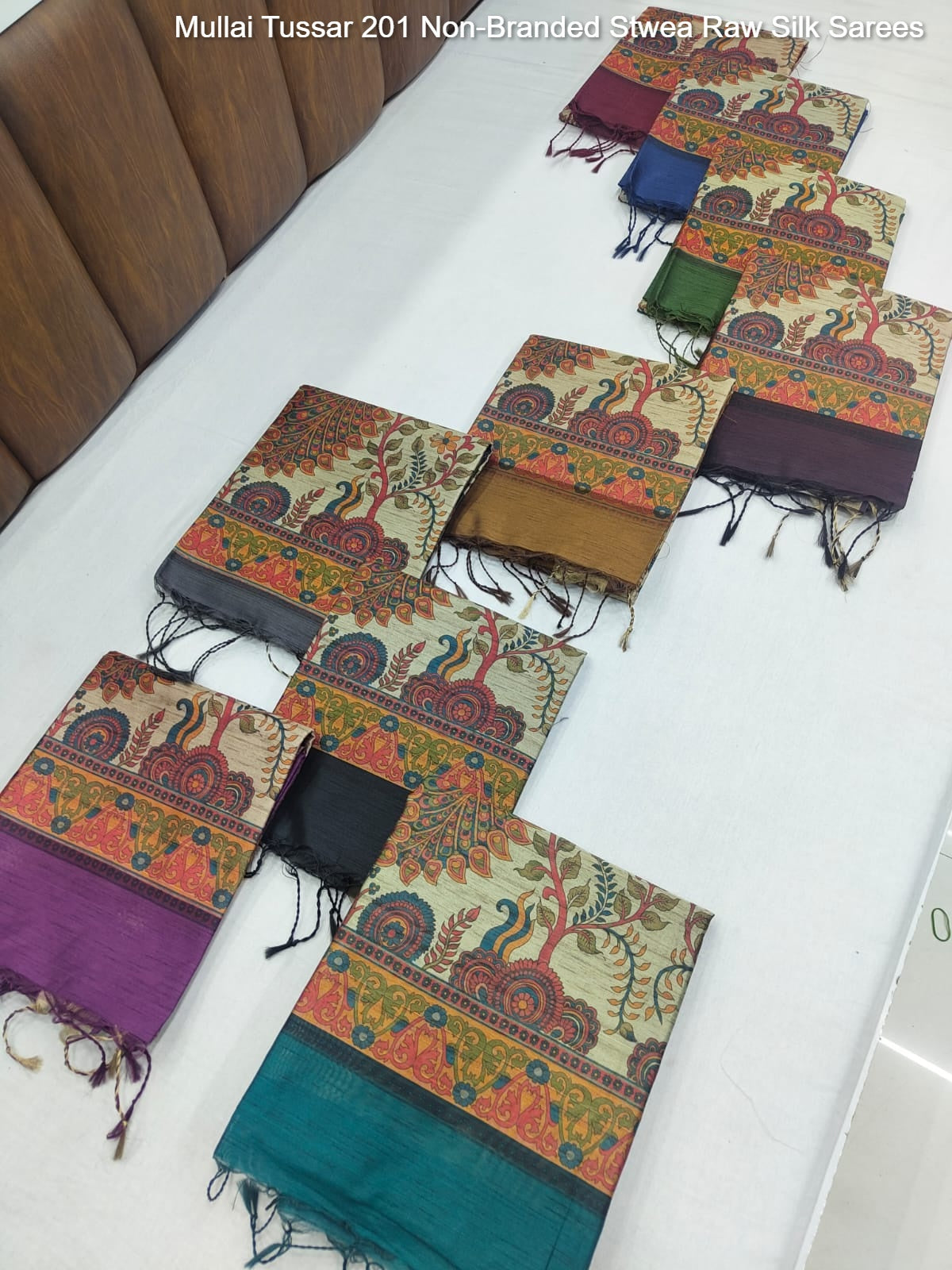 Mullai Tussar 201 Non-Branded Stwea Raw Silk Sarees