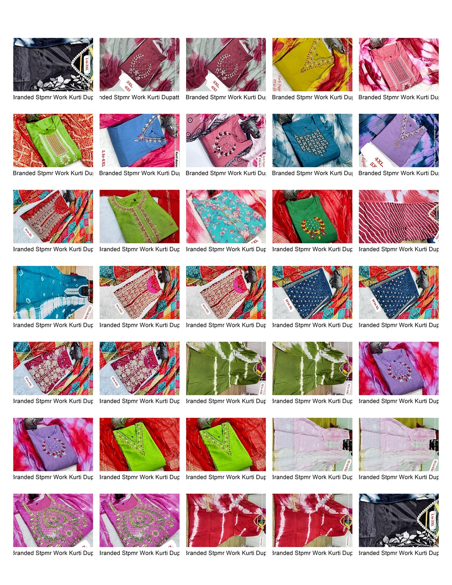 Muslin Non-Branded Stpmr Work Kurti Dupatta Set