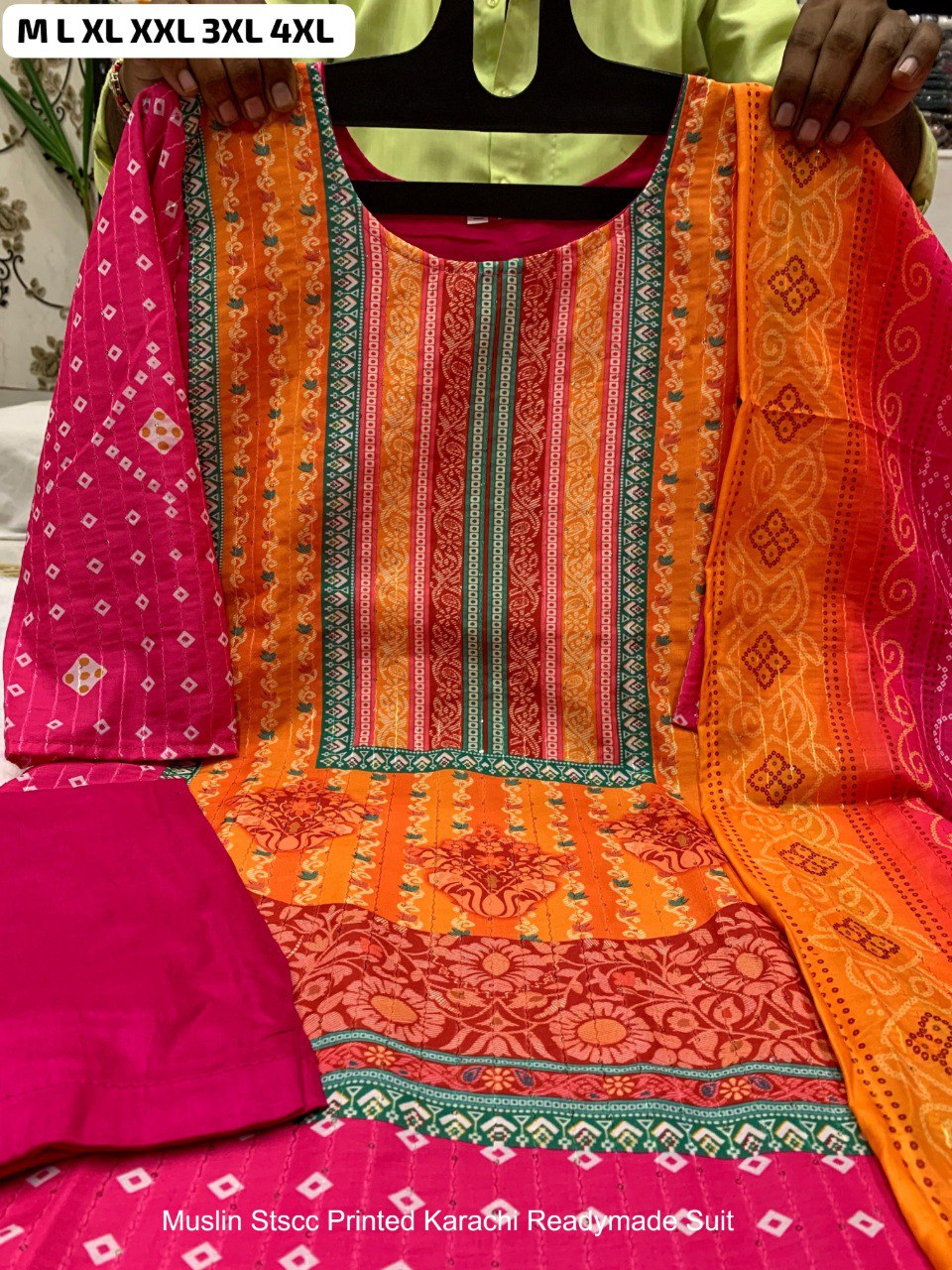 Muslin Stscc Printed Karachi Readymade Suit