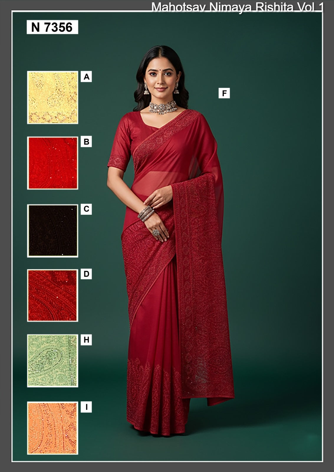 N7356 Nimaya Rishita Vol 1 Mahotsav Soft Georgette Sarees