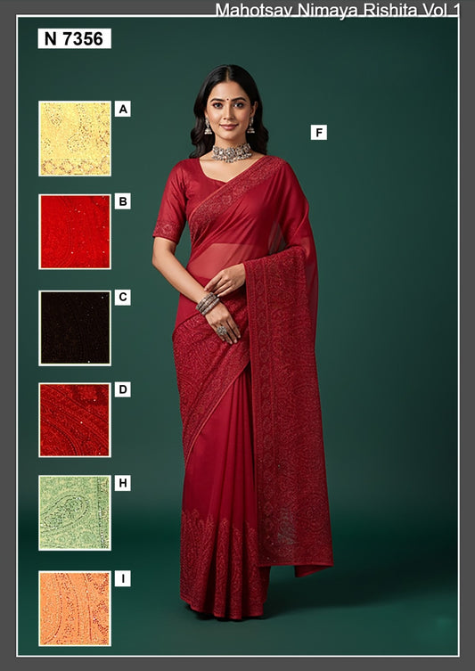 N7356 Nimaya Rishita Vol 1 Mahotsav Soft Georgette Sarees