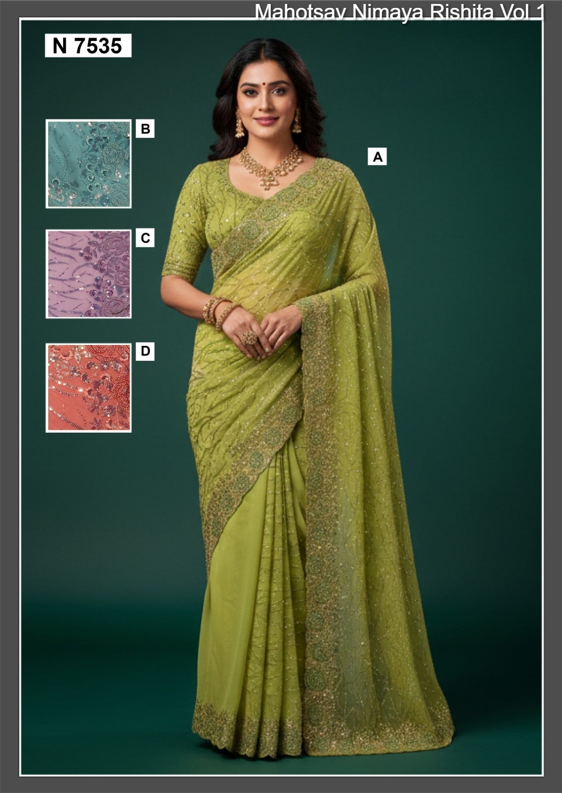 N7535 Nimaya Rishita Vol 1 Mahotsav Georgette Sarees
