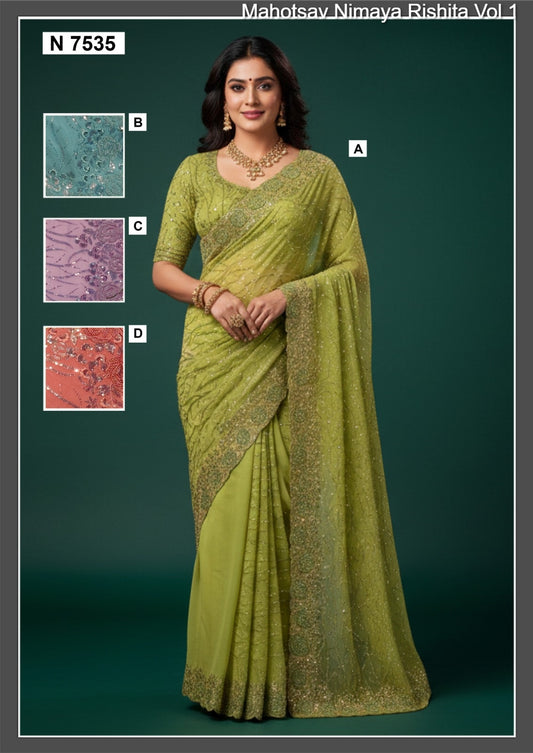 N7535 Nimaya Rishita Vol 1 Mahotsav Georgette Sarees