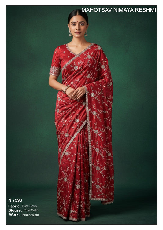N7593 Nimaya Reshmi Mahotsav Pure Satin Sarees
