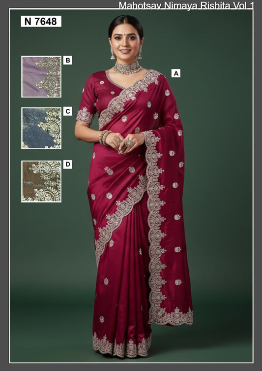 N7648 Nimaya Rishita Vol 1 Mahotsav Satin Silk Sarees