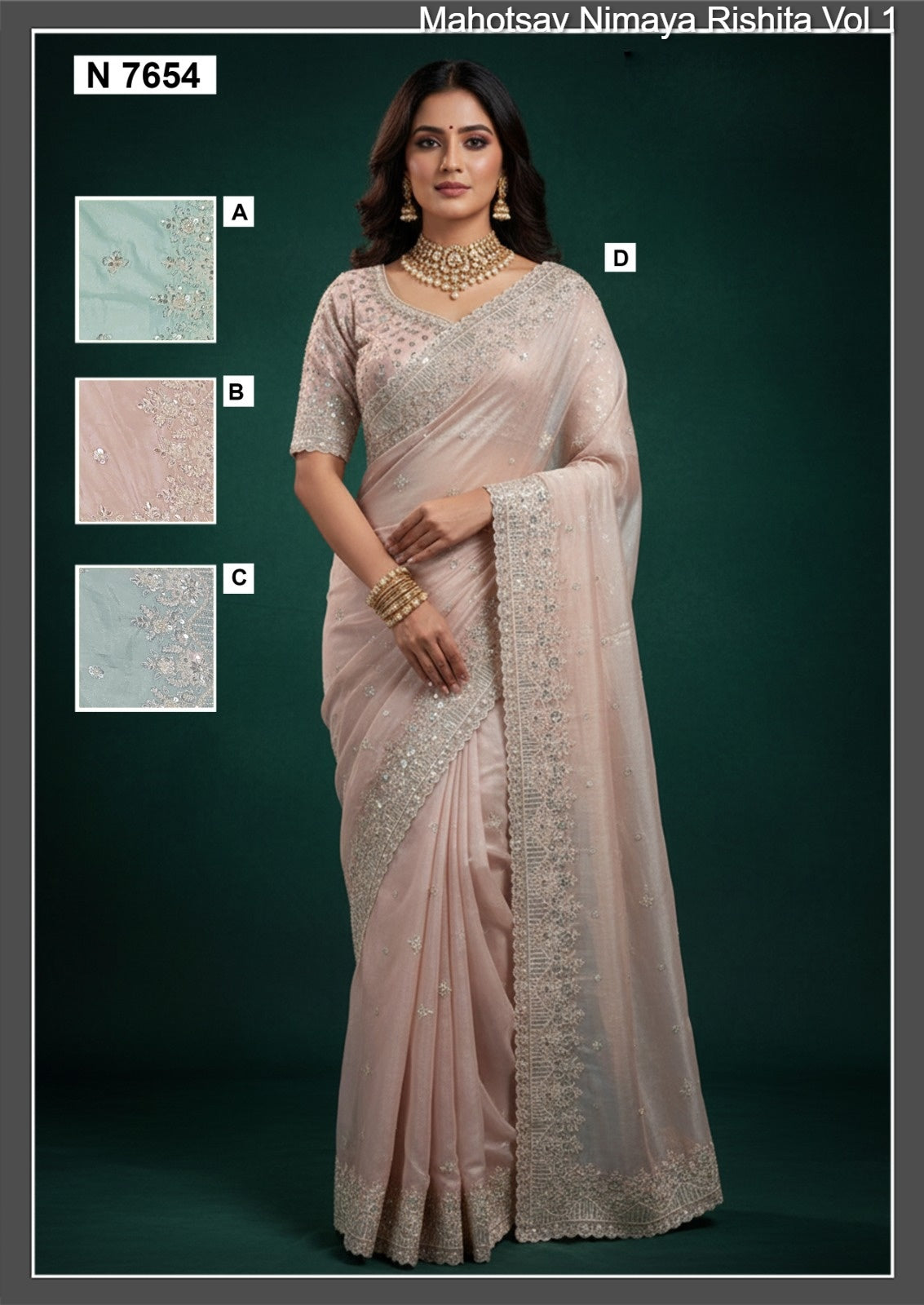 N7654 Nimaya Rishita Vol 1 Mahotsav Natural Crepe Silk Sarees