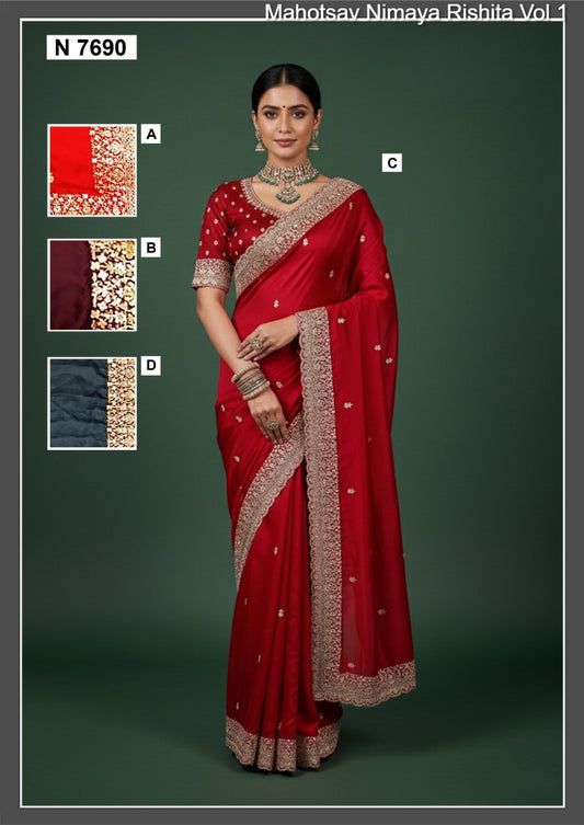N7690 Nimaya Rishita Vol 1 Mahotsav Satin Silk Sarees
