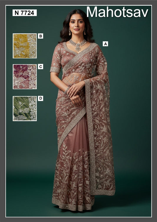 N7724 Rishita Vol 02 Mahotsav Tissue Silk Sarees