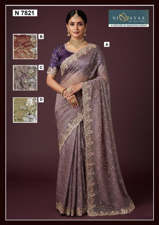 N7821 Nimaya Naira Vol 01 Mahotsav Tissue Silk Sarees