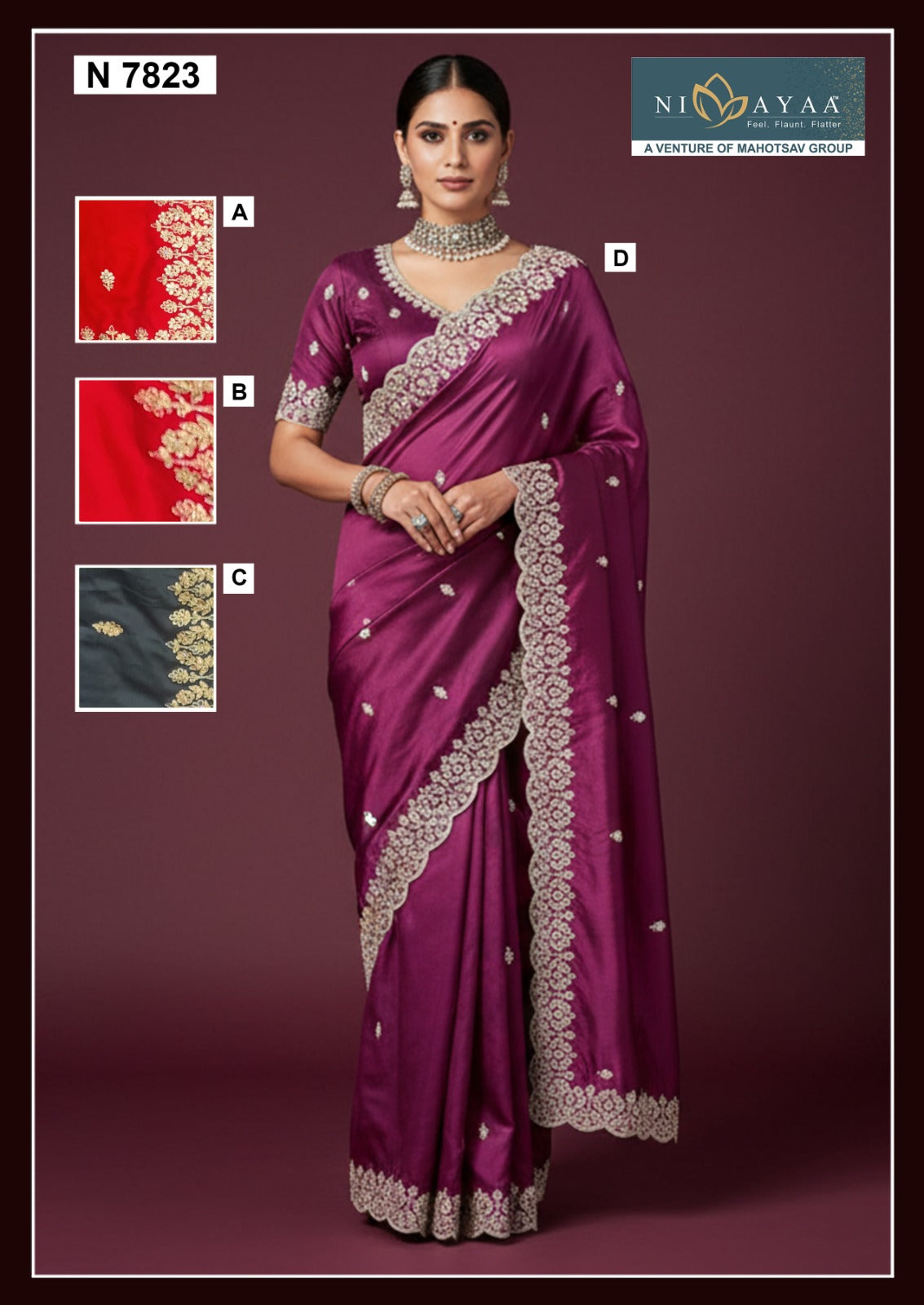 N7823 Nimaya Naira Vol 01 Mahotsav Satin Silk Sarees
