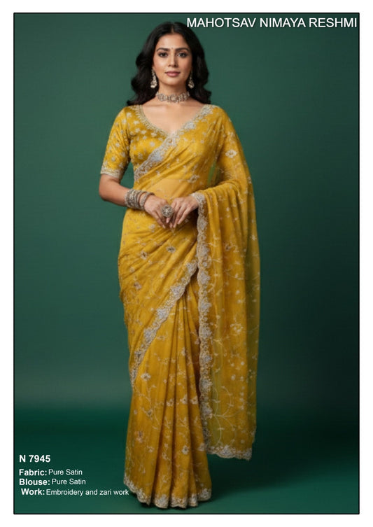 N7945 Nimaya Reshmi Mahotsav Pure Satin Sarees