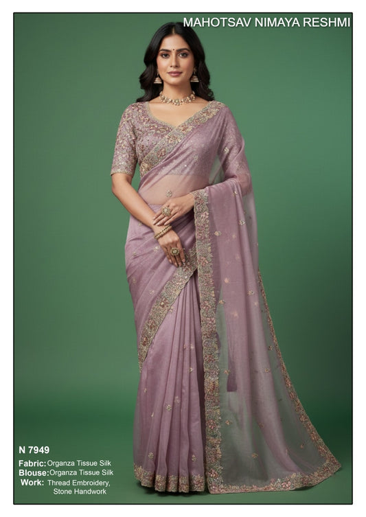 N7949 Nimaya Reshmi Mahotsav Organza Tissue Silk Sarees