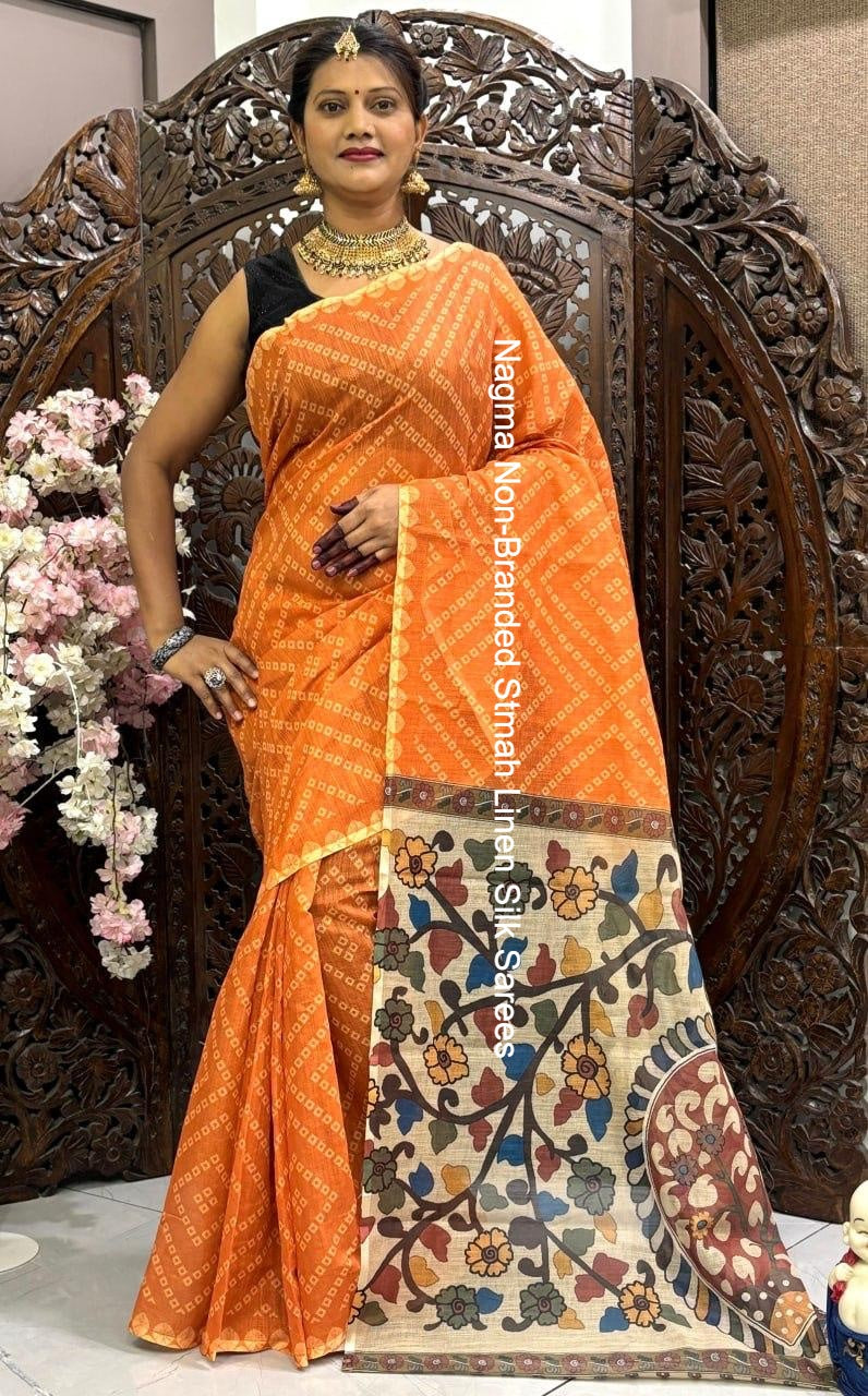 Nagma Non-Branded Stmah Linen Silk Sarees