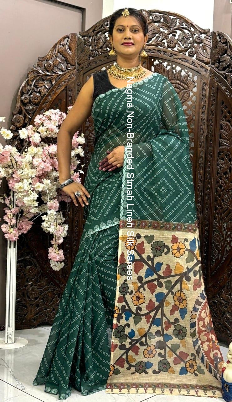 Nagma Non-Branded Stmah Linen Silk Sarees