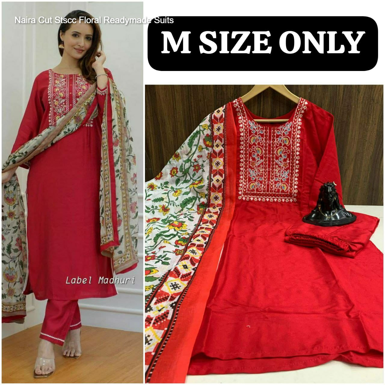 Naira Cut Stscc Floral Readymade Suits