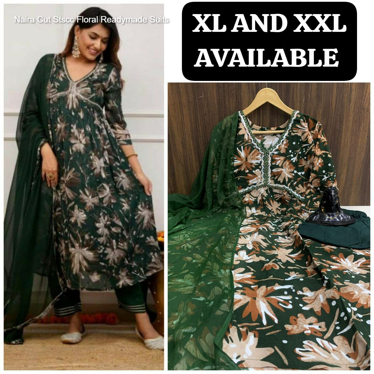 Naira Cut Stscc Floral Readymade Suits