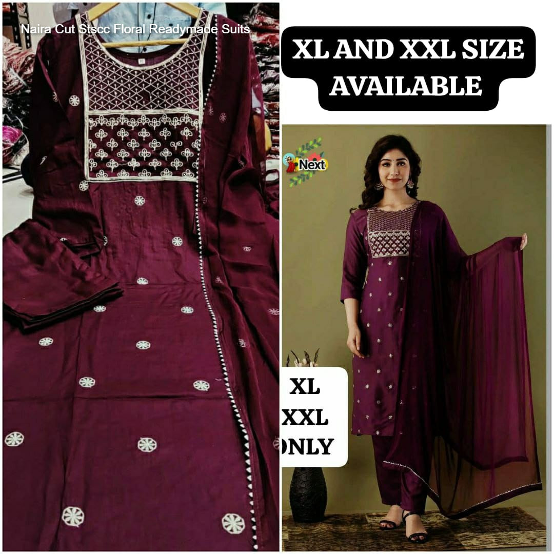 Naira Cut Stscc Floral Readymade Suits