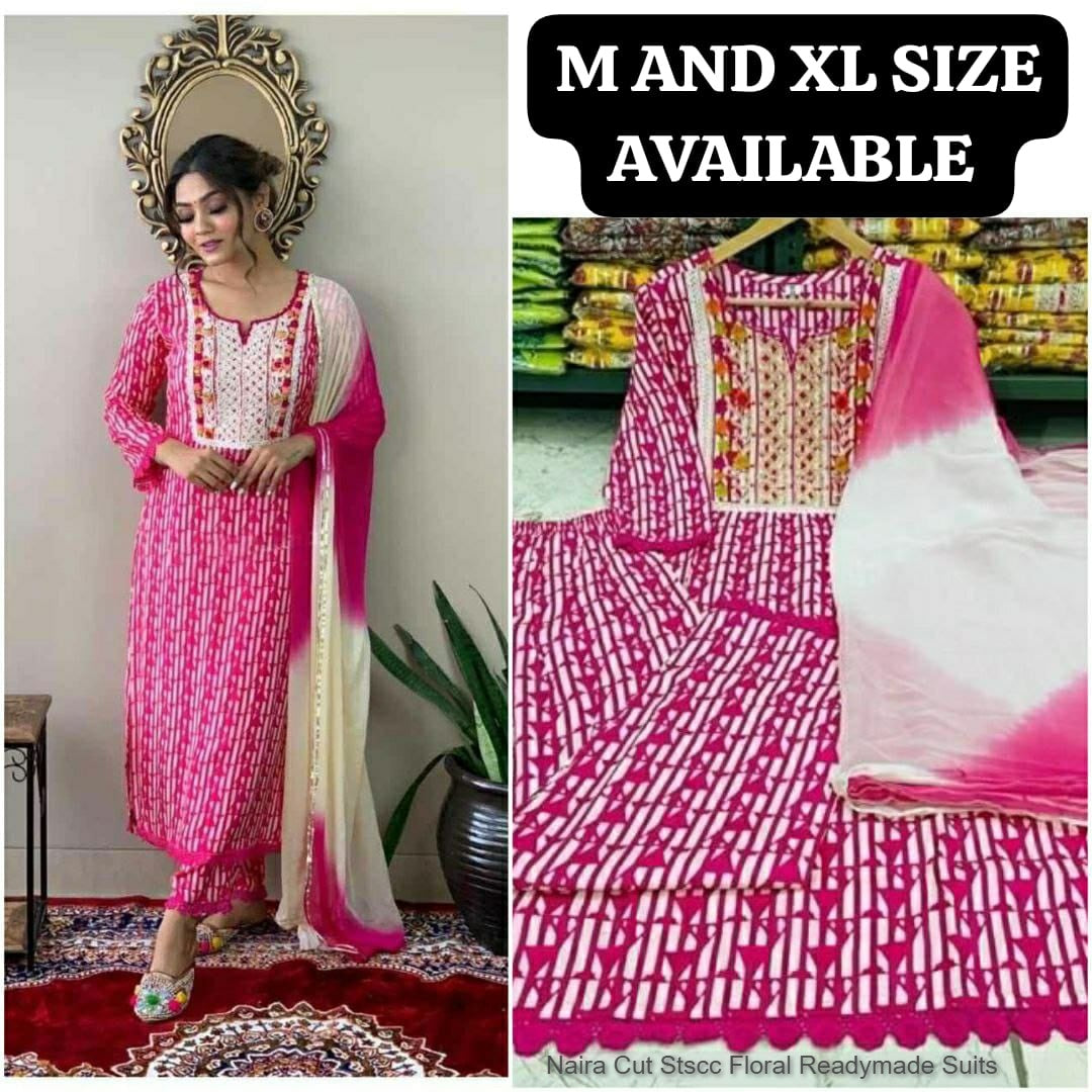 Naira Cut Stscc Floral Readymade Suits