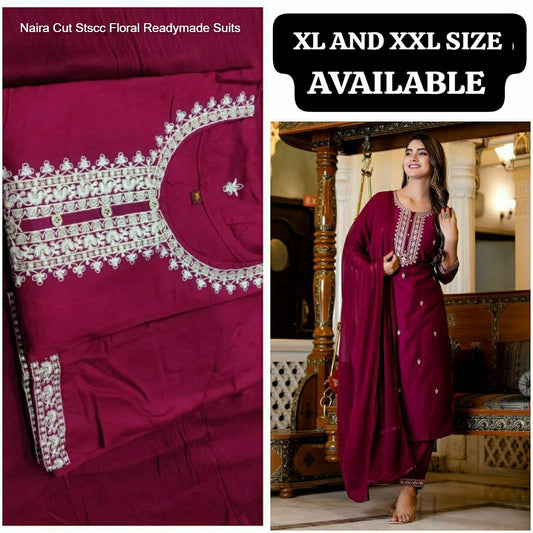 Naira Cut Stscc Floral Readymade Suits