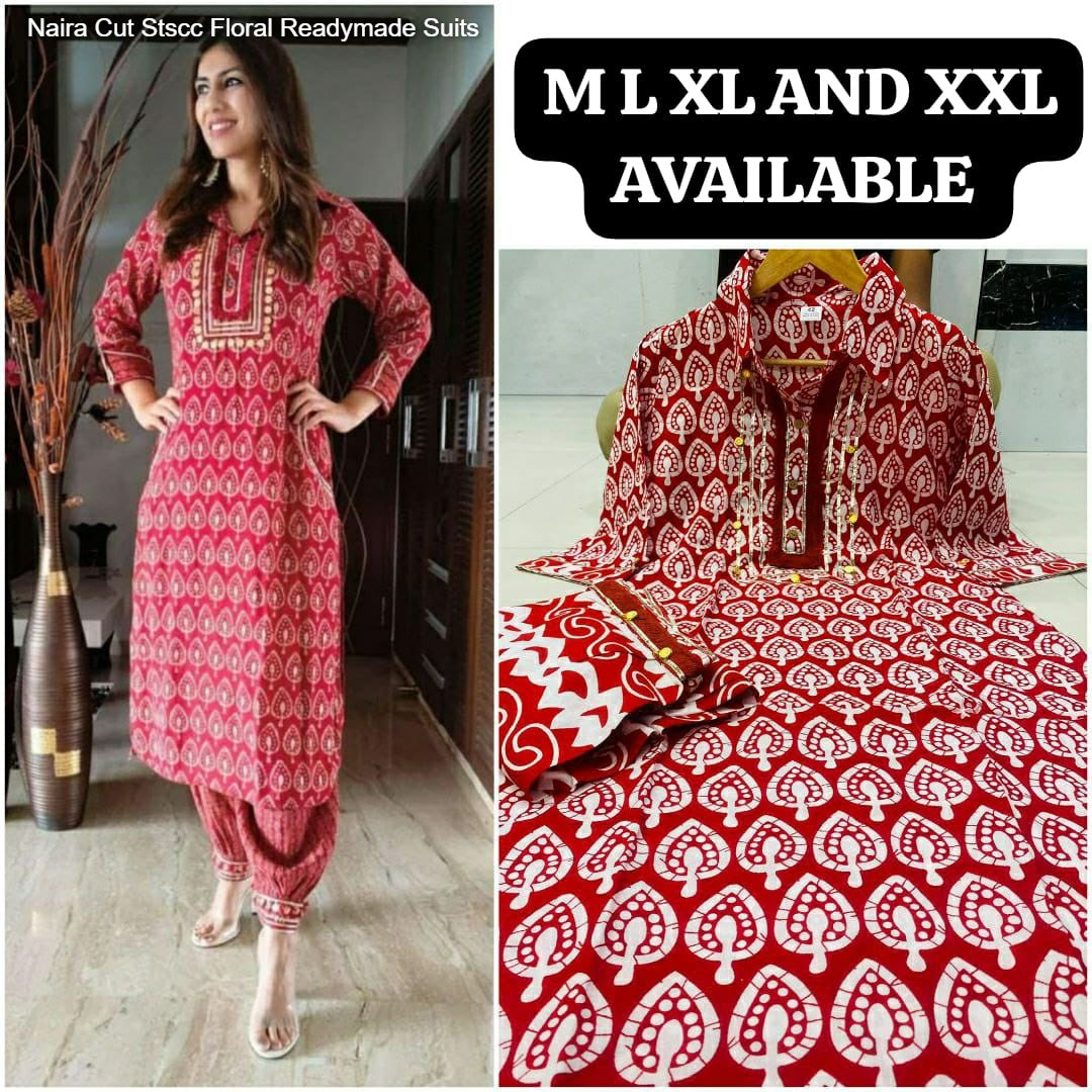 Naira Cut Stscc Floral Readymade Suits