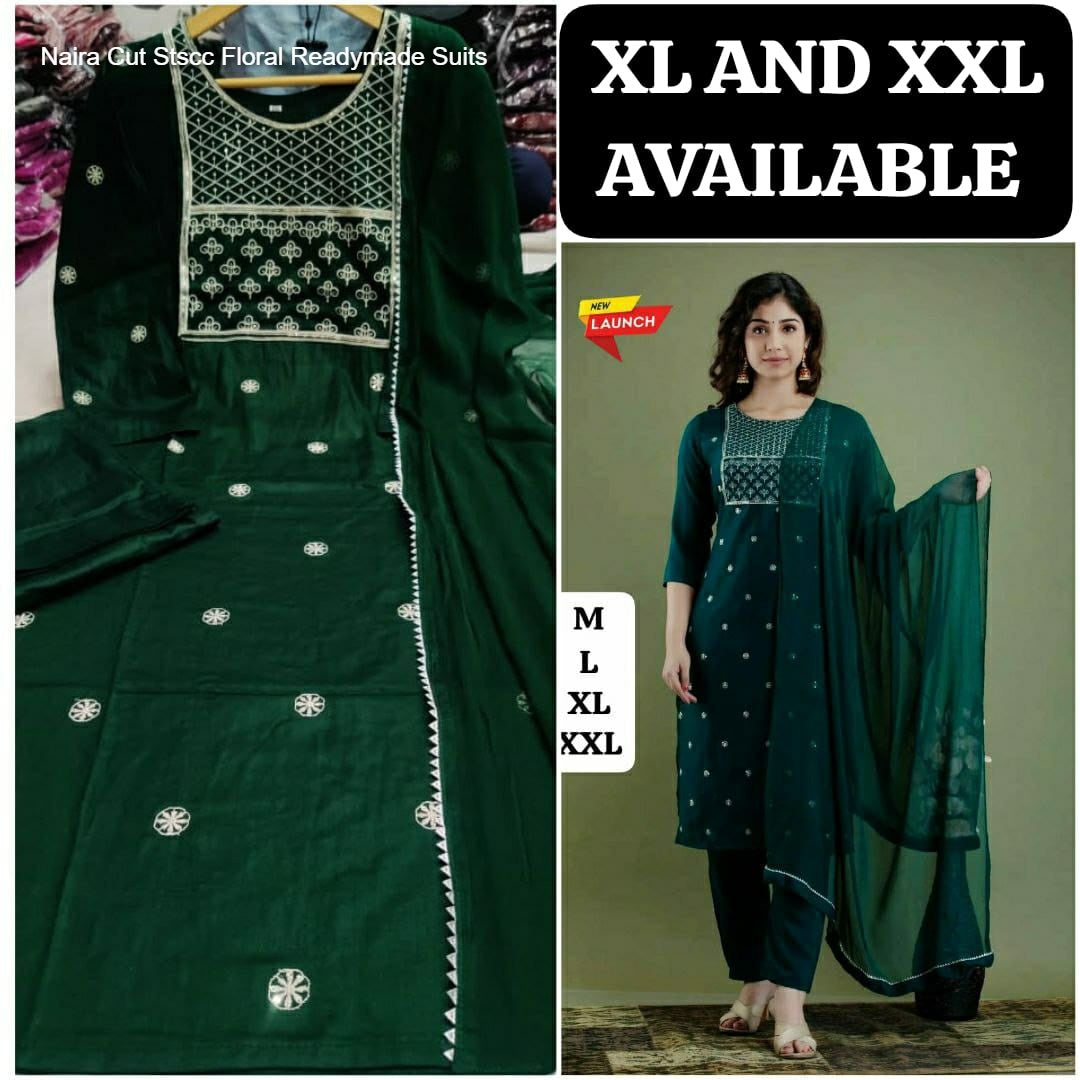 Naira Cut Stscc Floral Readymade Suits