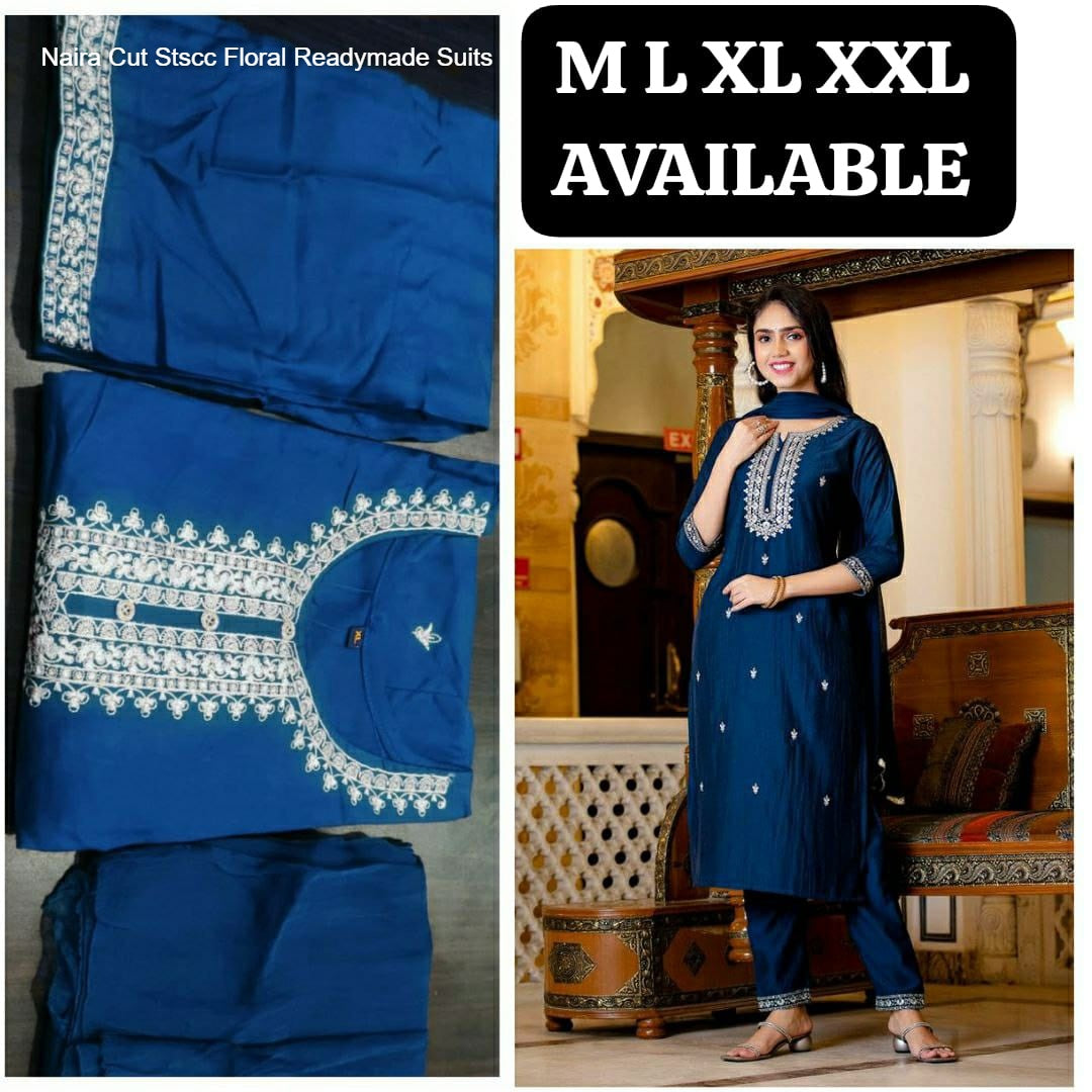 Naira Cut Stscc Floral Readymade Suits