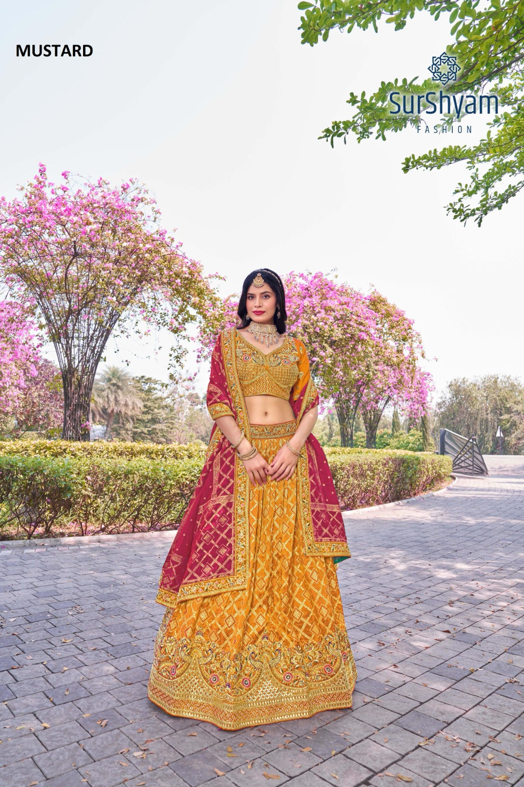 Naseehat Musterd Surshyam Fashion Banarasi Silk Lehenga Choli