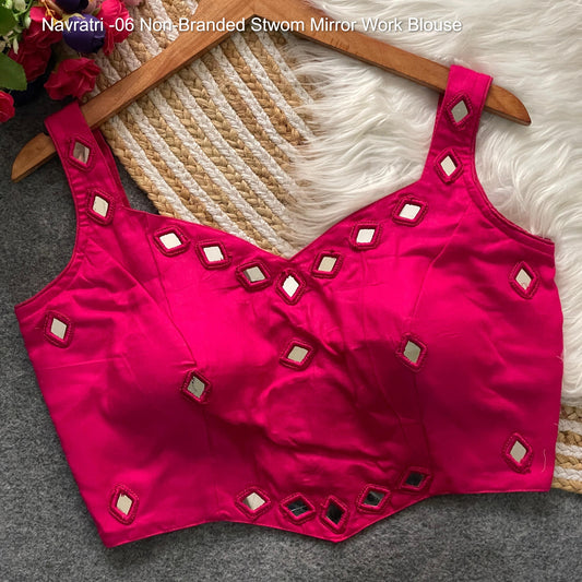 Navratri -06 Non-Branded Stwom Mirror Work Blouse