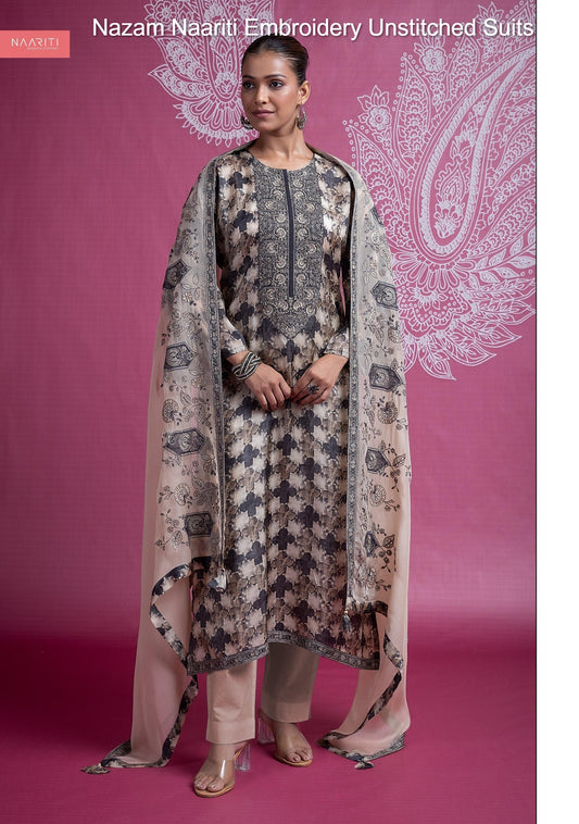 Nazam Naariti Embroidery Unstitched Suits