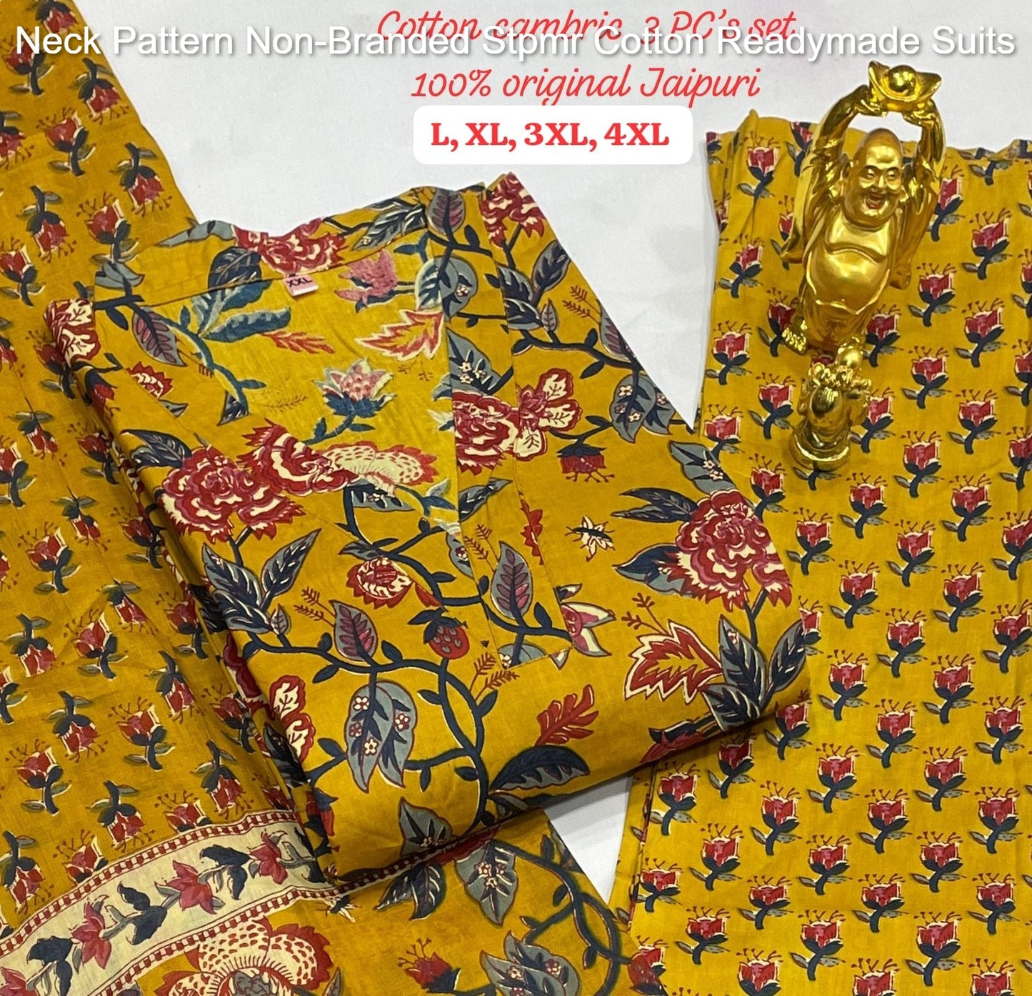 Neck Pattern Non-Branded Stpmr Cotton Readymade Suits