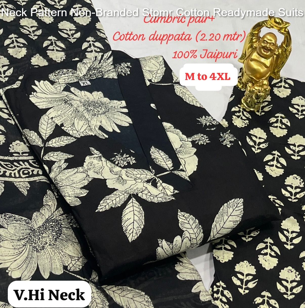 Neck Pattern Non-Branded Stpmr Cotton Readymade Suits