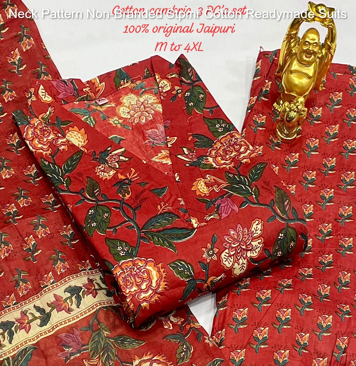 Neck Pattern Non-Branded Stpmr Cotton Readymade Suits