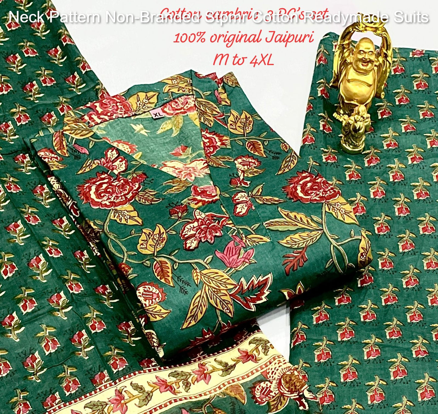 Neck Pattern Non-Branded Stpmr Cotton Readymade Suits