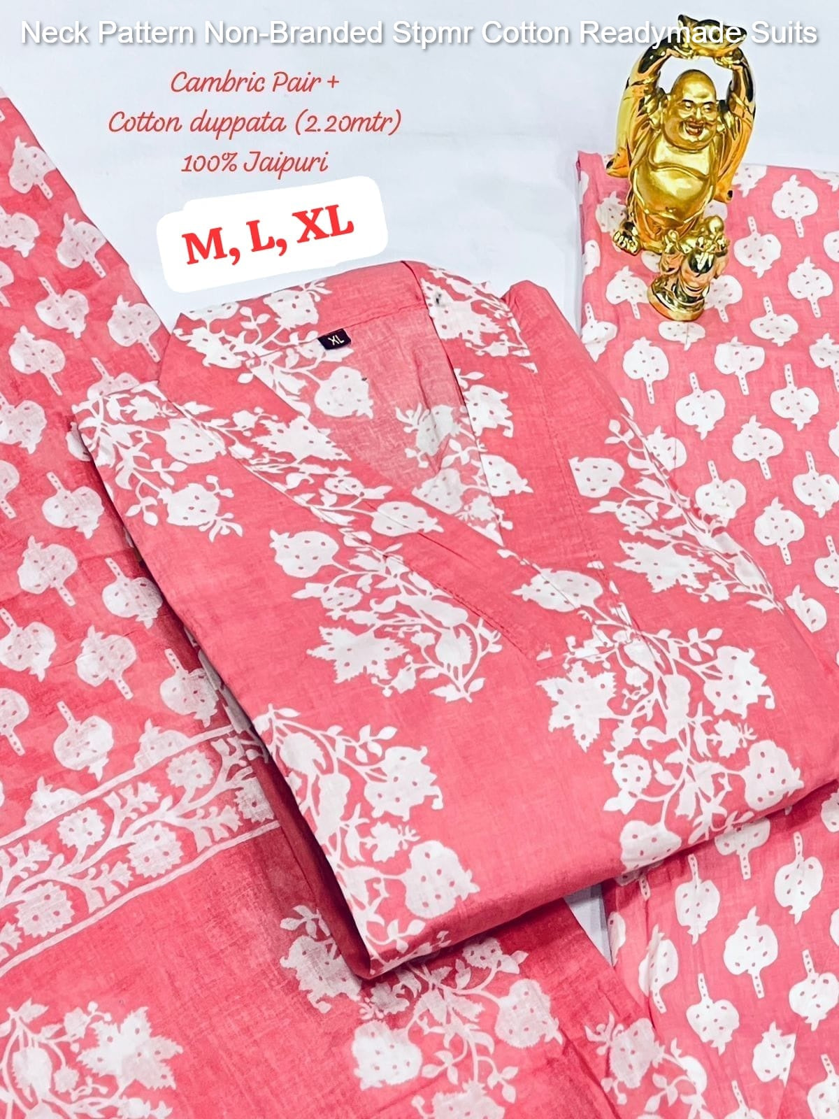 Neck Pattern Non-Branded Stpmr Cotton Readymade Suits