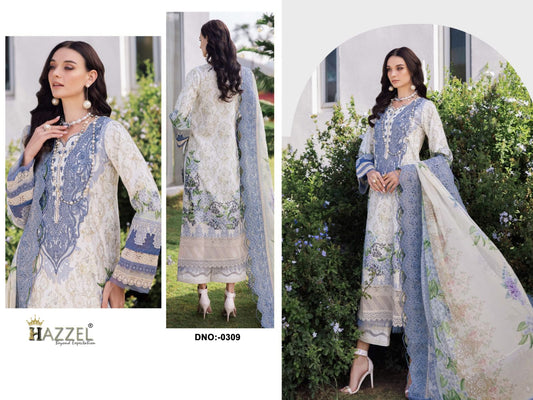 Needle Wonder 0309 Hazzel Embroidery Pakistani Patch Suits