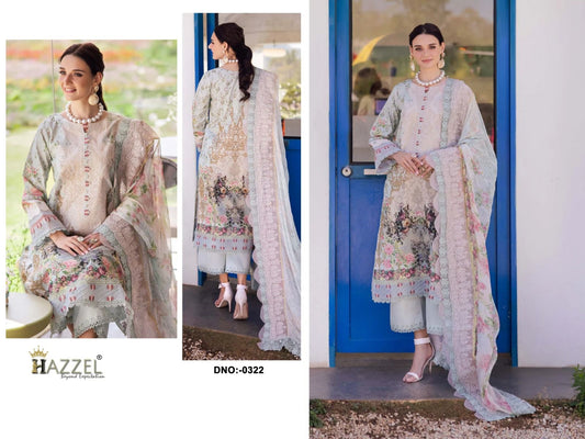 Needle Wonder 0322 Hazzel Printed Pakistani Patch Suits