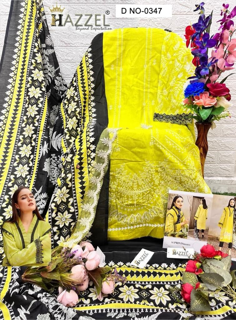 Needle Wonder 0347 Hazzel Printed Pakistani Patch Suits