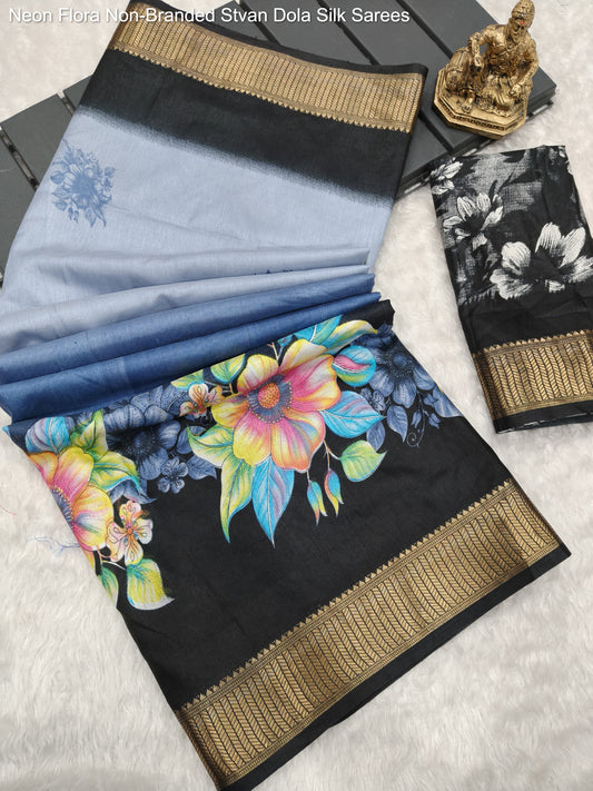 Neon Flora Non-Branded Stvan Dola Silk Sarees