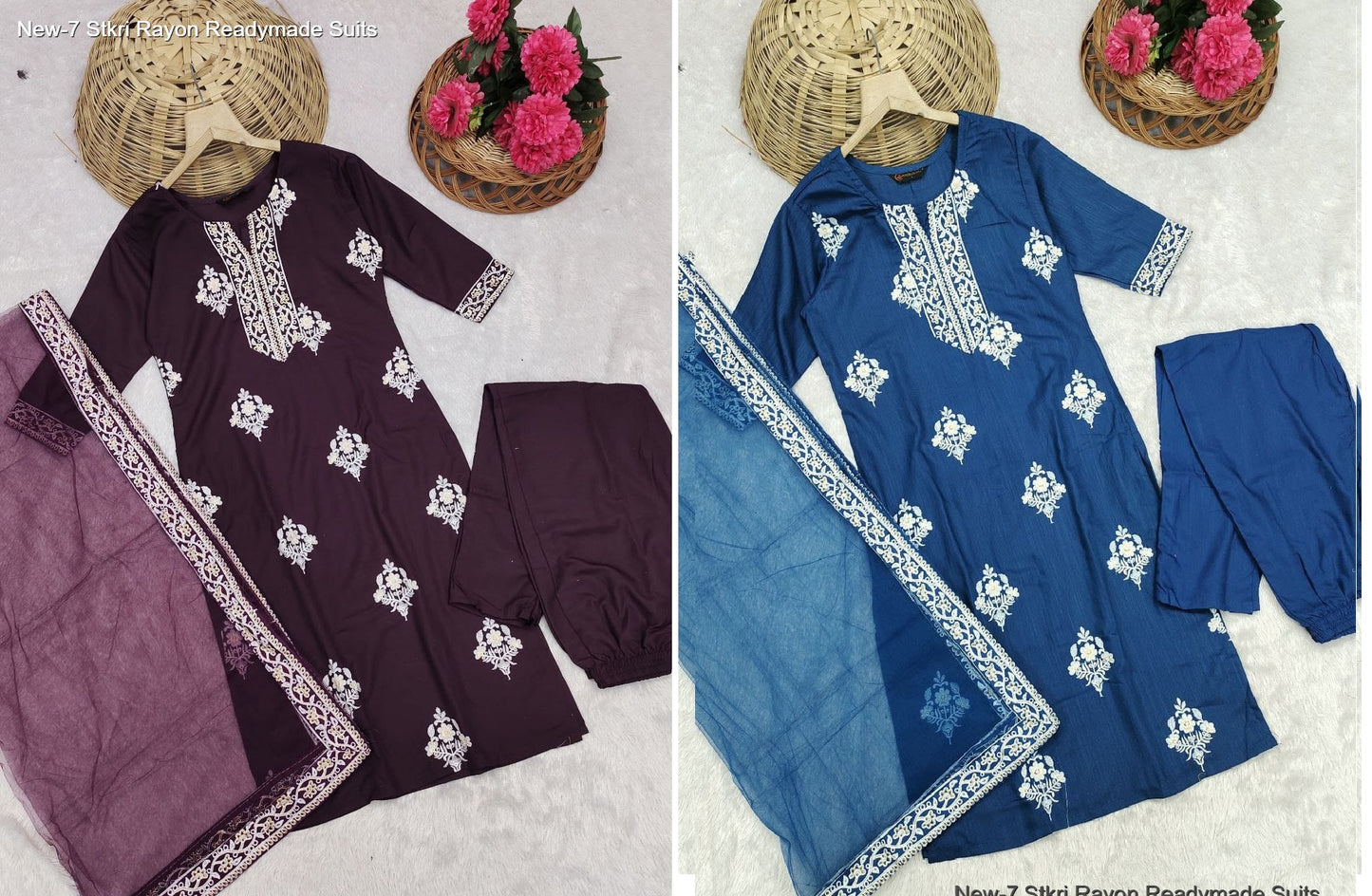 New-7 Stkri Rayon Readymade Suits