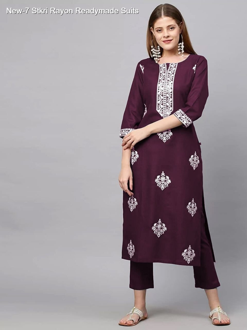 New-7 Stkri Rayon Readymade Suits