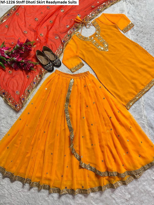 Nf-1226 Stnff Dhoti Skirt Readymade Suits