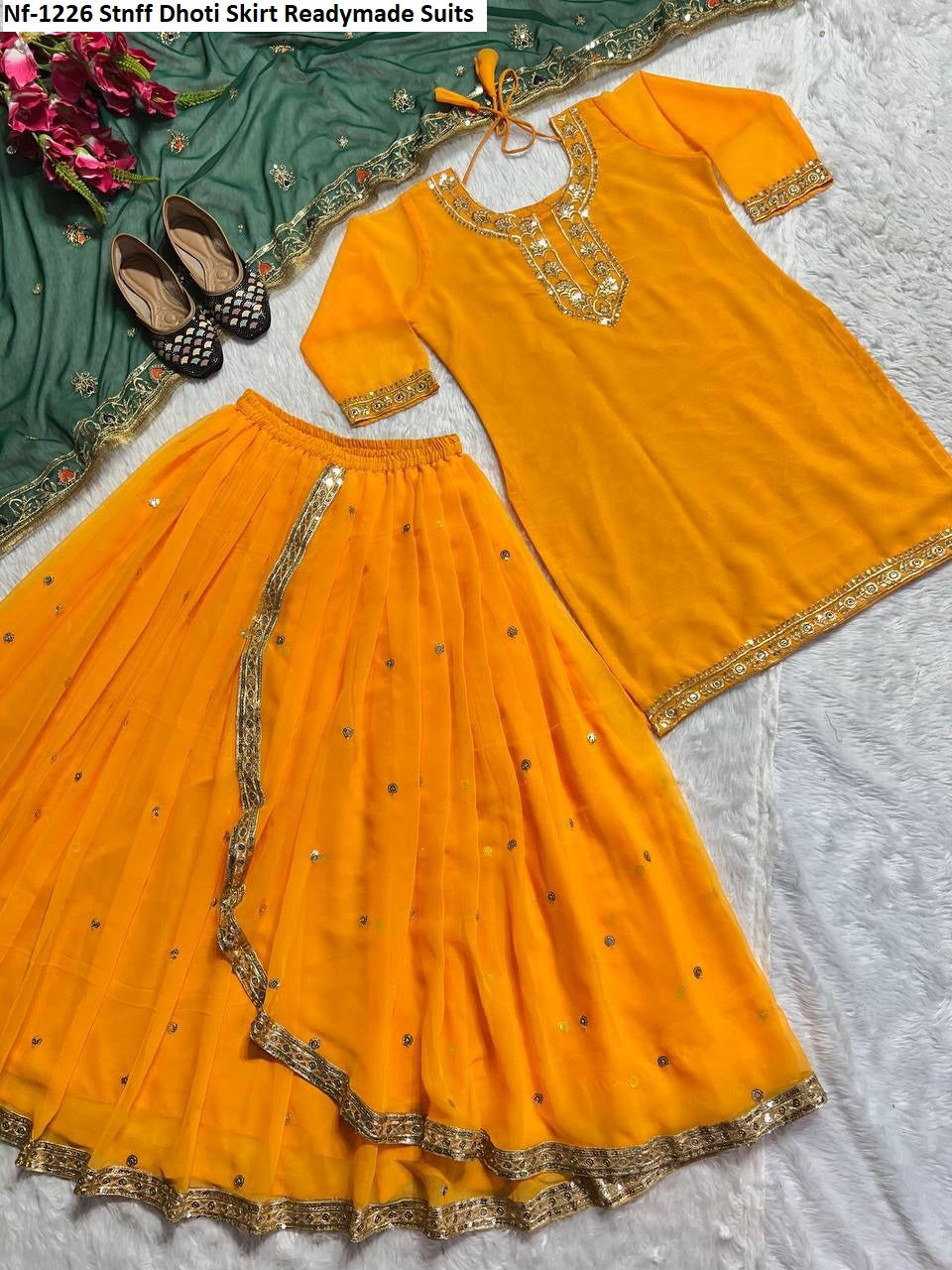 Nf-1226 Stnff Dhoti Skirt Readymade Suits