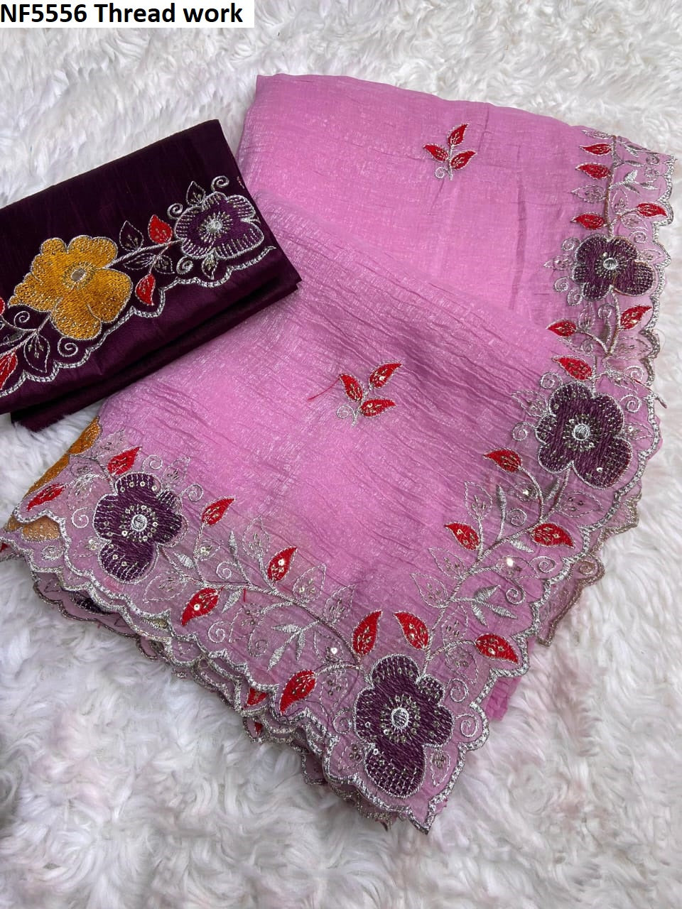 Nf5556 Thread Work Vmk. Sarees