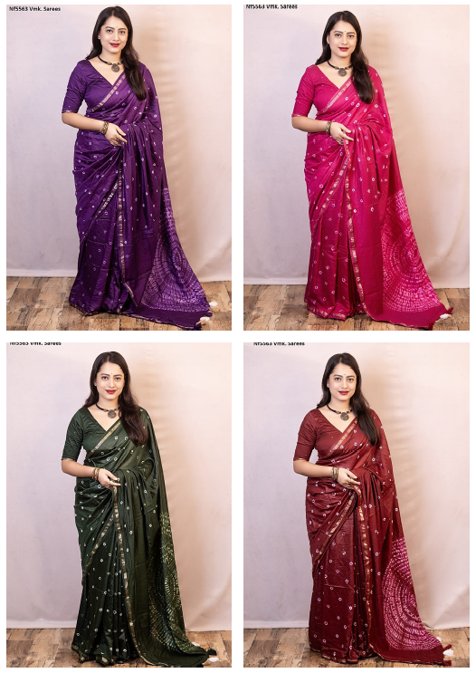 Nf5563 Bandhani Vmk. Sarees