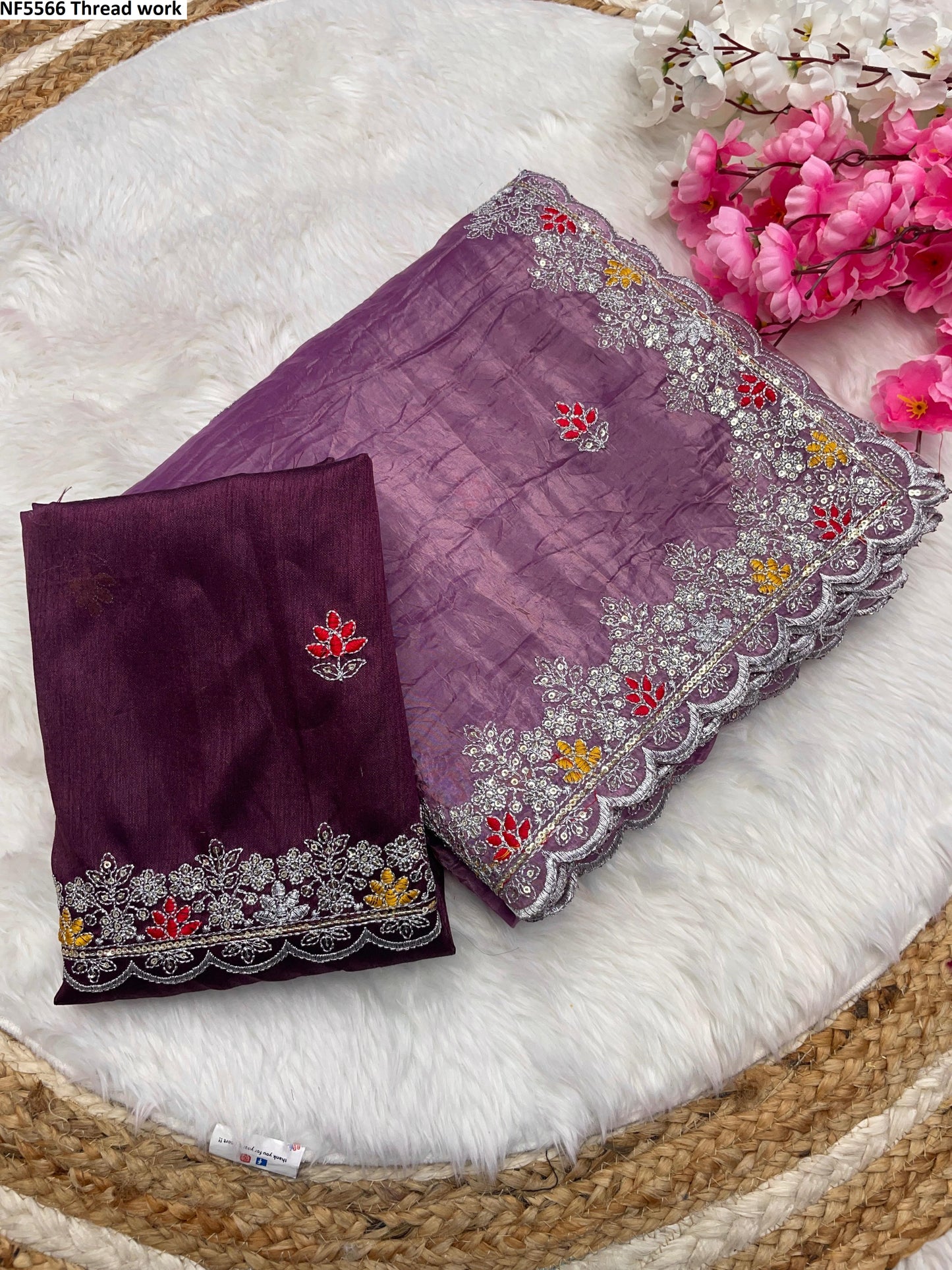 Nf5566 Thread Work Vmk. Sarees