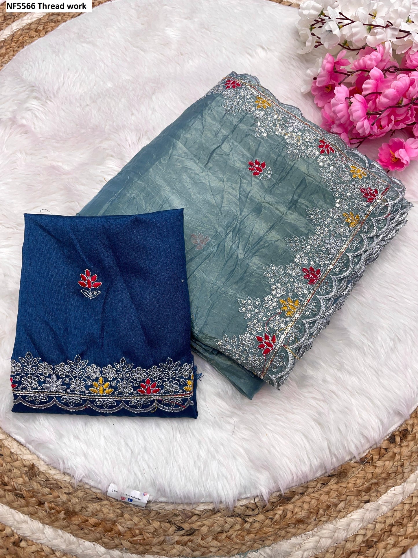 Nf5566 Thread Work Vmk. Sarees